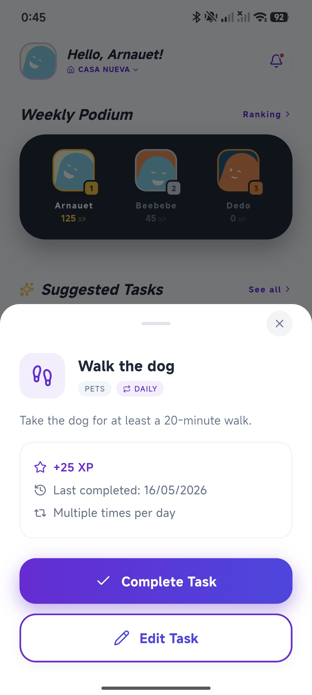 Homedo complete task